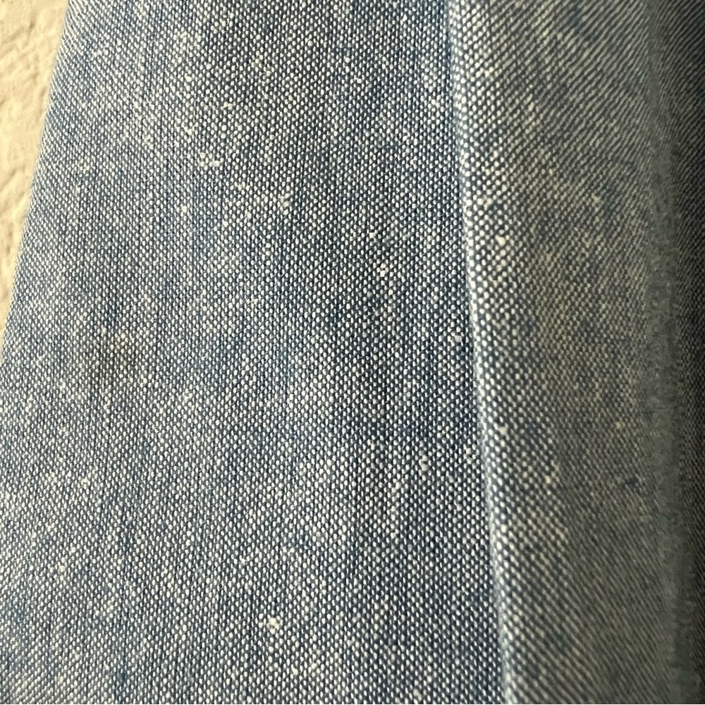 Vintage Laura Ashley Chambray Prairie Dress Lace Peter Pan Collar Blue Size 10 - Picture 16 of 16
